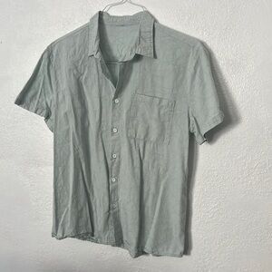 Sage Seafoam short sleeve button down shirt mens size M